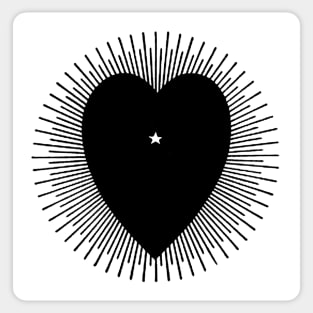 Black heart with sunburst, 1914 Sticker